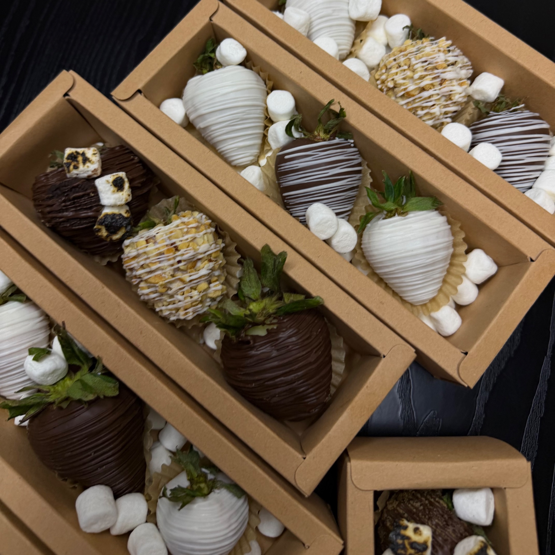 Chocolate covered strawberries and candied fruit